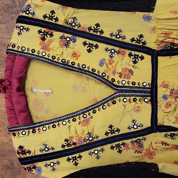 Free People Boho embroidered lace top S - Picture 11 of 12